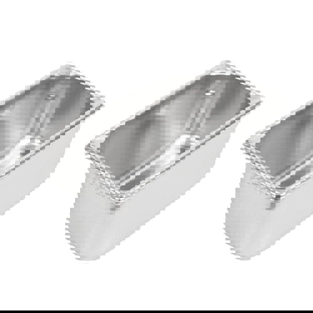 Food Pan Container: Stainless Steel, Rectangular