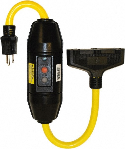 Inline GFCI Cord Set: 2' Cord, 20A, 125V