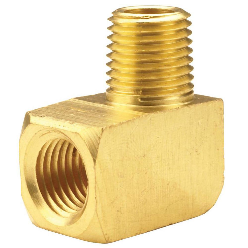 Brass & Chrome Pipe Fittings; Fitting Type: Pipe Street Elbow ; Fitting Size: 1/4 x 1/4 ; End Connections: FNPT x MNPT ; Connection Type: Threaded ; Pressure Rating (psi): 1000 ; Fitting Shape: 900 Elbow