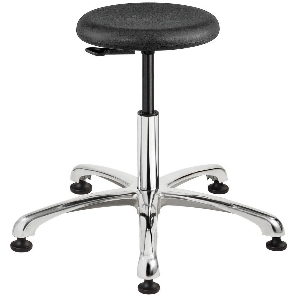 Swivel & Adjustable Stools; Base Type: Polished Aluminum ; Seat Material: Polyurethane ; Foot Type: Glide ; Weight Capacity: 300lb ; Seat Color: Black ; Seat Width (Fractional Inch): 14