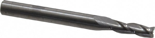 Square End Mill: 13/64'' Dia, 5/8'' LOC, 1/4'' Shank Dia, 2-1/2'' OAL, 3 Flutes, Solid Carbide