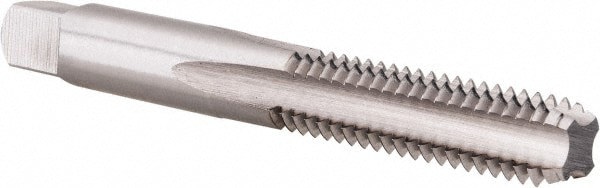 Straight Flute Tap: 3/8-16 UNC, 4 Flutes, Bottoming, 2B Class of Fit, High Speed Steel, Bright/Uncoated