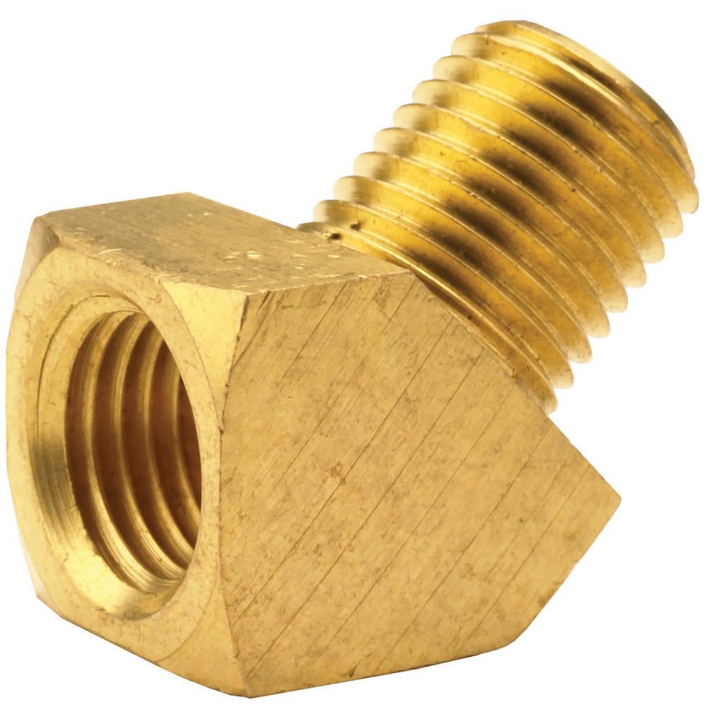 Brass & Chrome Pipe Fittings; Fitting Type: Pipe Street Elbow ; Fitting Size: 1/4 x 1/4 ; End Connections: MNPT x FNPT ; Connection Type: Threaded ; Pressure Rating (psi): 1000 ; Fitting Shape: 450 Elbow