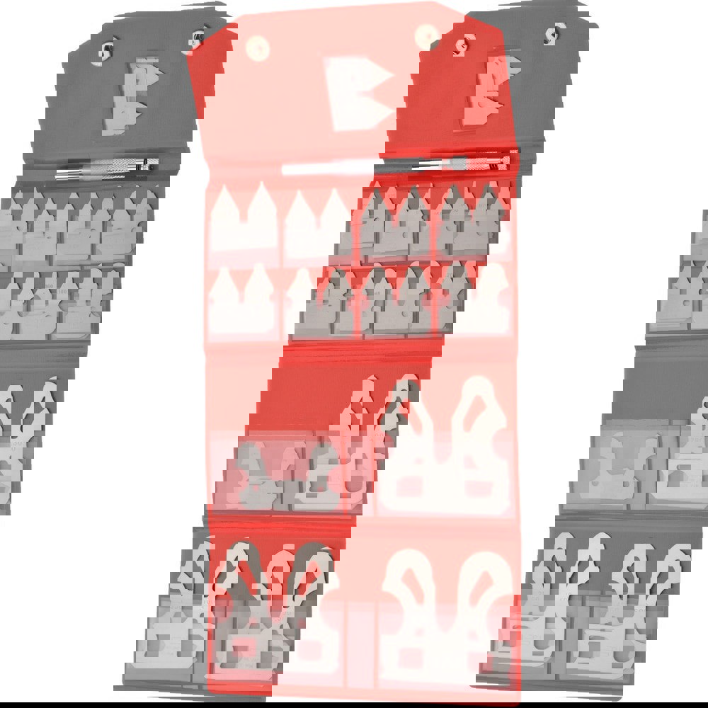 Radius Gage Set: Stainless Steel, 0.01 to 0.5