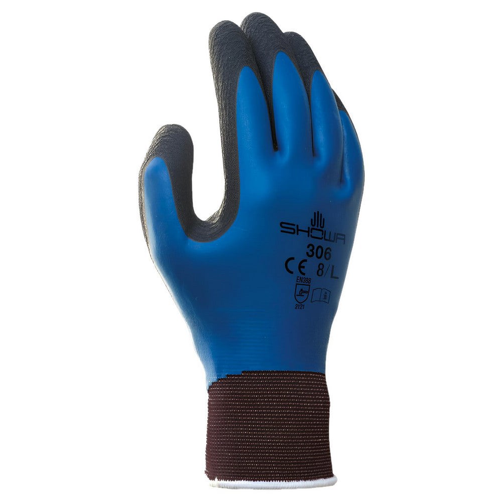 General Purpose Work Gloves: Large, Latex Coated, Nylon Blend