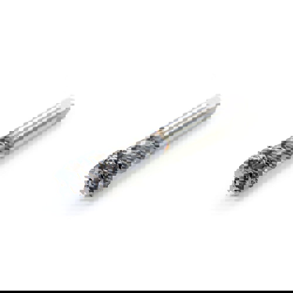 Spiral Flute Tap: 9/16-12 UNC, 4 Flutes, Modified Bottoming, High Speed Steel-E, V Coated