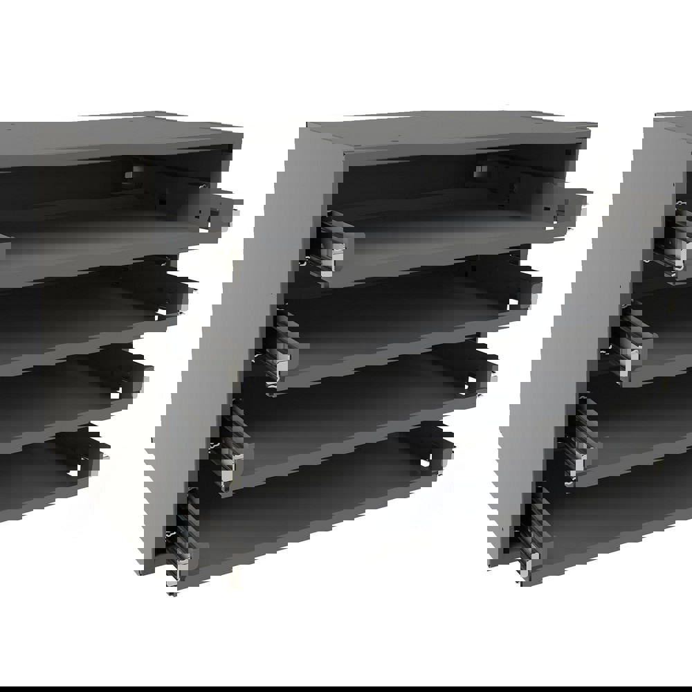 Small bearing slide rack, 4 compartments, gray