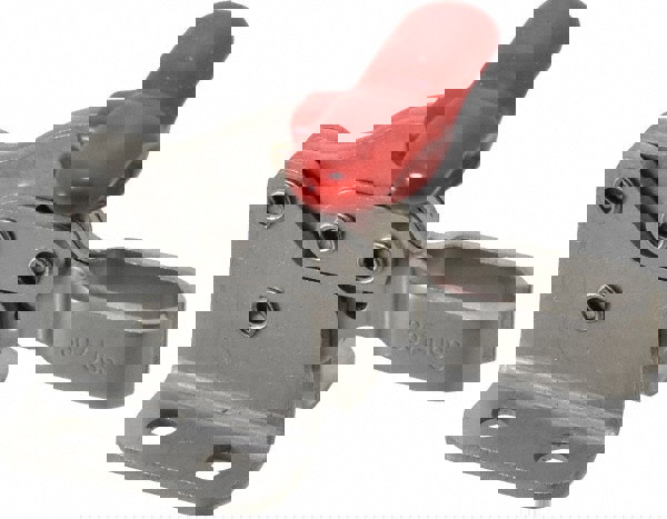 Manual Hold-Down Toggle Clamp: Horizontal, 350 lb Capacity, U-Bar, Flanged Base