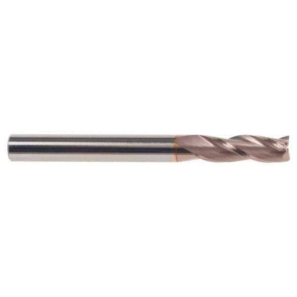 Square End Mill: 1/2'' Dia, 1'' LOC, 1/2'' Shank Dia, 3'' OAL, 3 Flutes, Solid Carbide