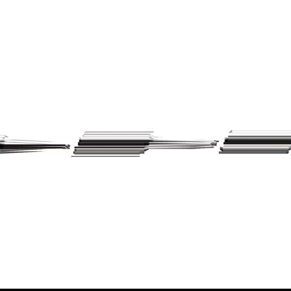 Square End Mill: 3/32'' Dia, 9/64'' LOC, 1/4'' Shank Dia, 4'' OAL, 4 Flutes, Solid Carbide