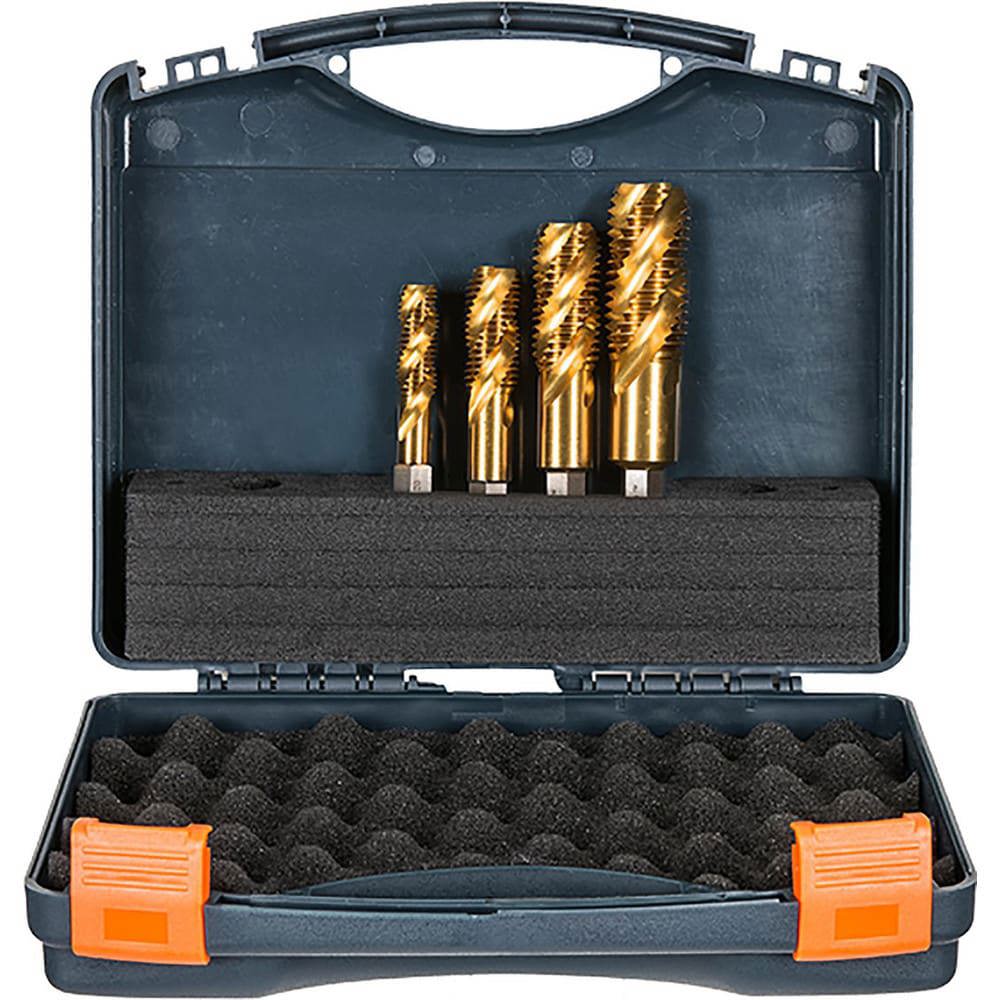Tap Sets; Minimum Tap Thread Size (Inch): 1/2-13 ; Maximum Tap Thread Size (Inch): 1-8 ; Chamfer: Bottoming ; Material: High Speed Steel ; Overall Length (Inch): 4-3/8 ; Thread Direction: Right Hand