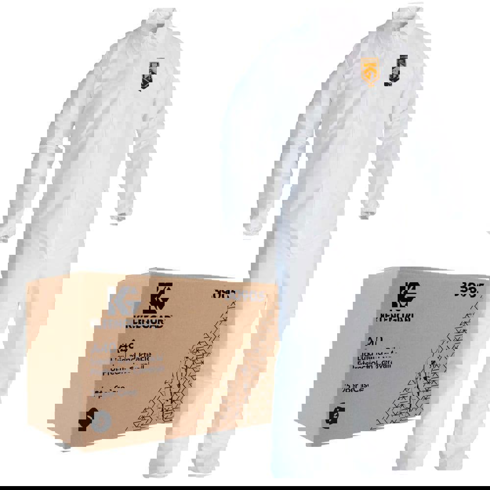 Disposable Coveralls: Size Small, Microporoous Film Laminate, Zipper Closure