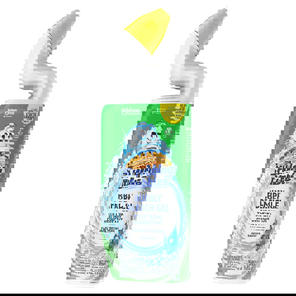 Scrubbing Bubbles. Bubbly Bleach Gel Toilet Bowl Disinfectant is a powerful bleach foam that freshens as it cleans