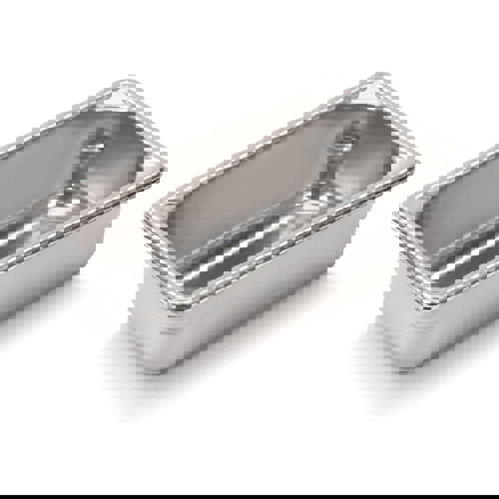 Food Pan Container: Stainless Steel, Rectangular