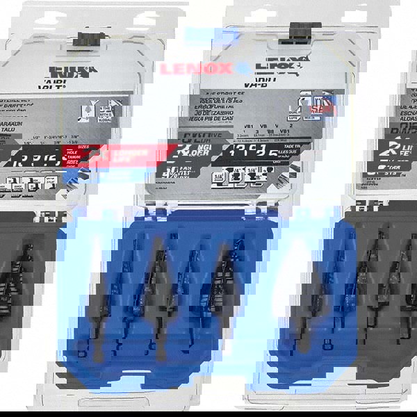 Drill Bit Set: Step Drill Bits, 4 Pc, 0.125