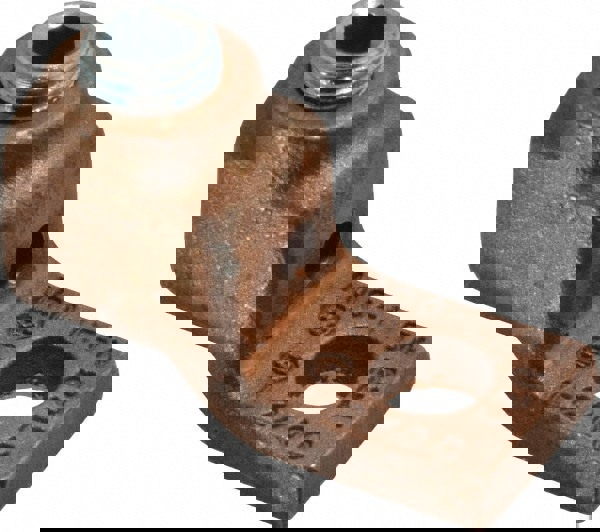 Square Ring Terminal: Non-Insulated, 1 to 2/0 AWG, Compression Connection