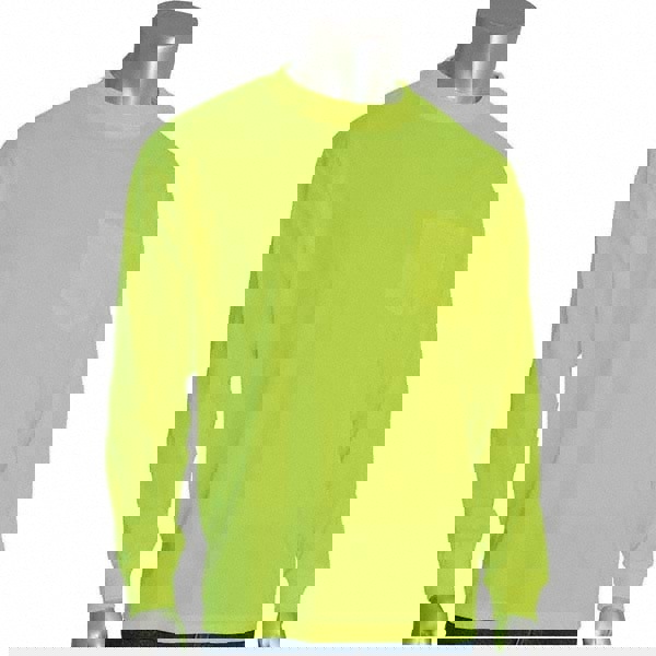 Work Shirt: High-Visibility, T-Shirt, X-Large, Polyester, High-Visibility Yellow