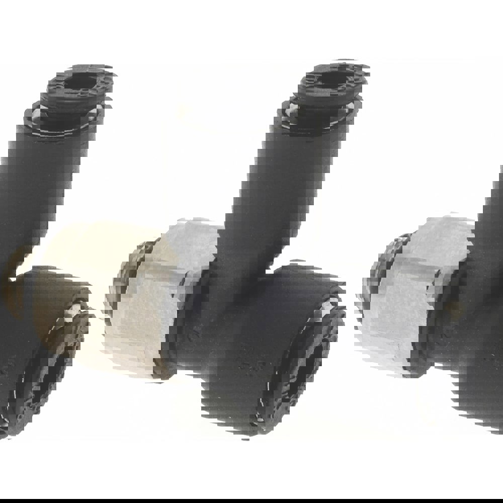 Push-To-Connect Tube Fitting: Male Run Tee, #10-32 Thread, 1/8