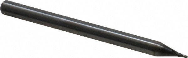 Ball End Mill: 1.00 mm Dia, 1.50 mm LOC, 2 Flute, Solid Carbide