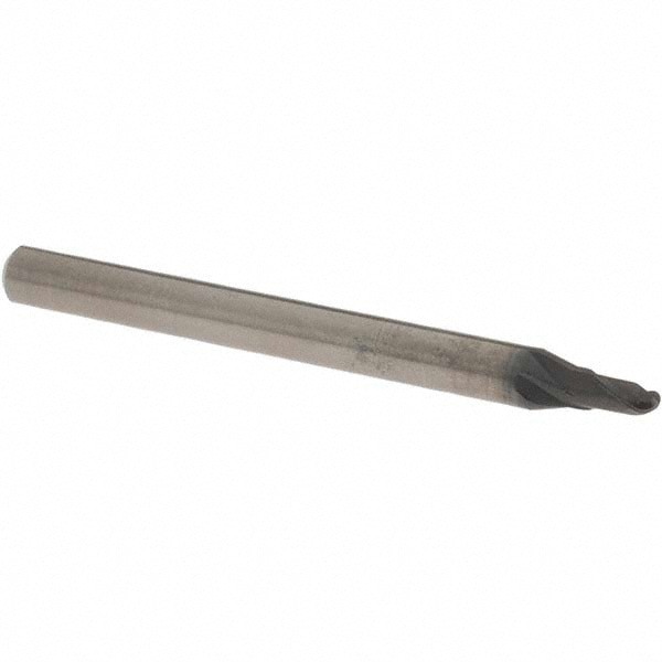 Ball End Mill: 4.00 mm Dia, 6.00 mm LOC, 2 Flute, Solid Carbide