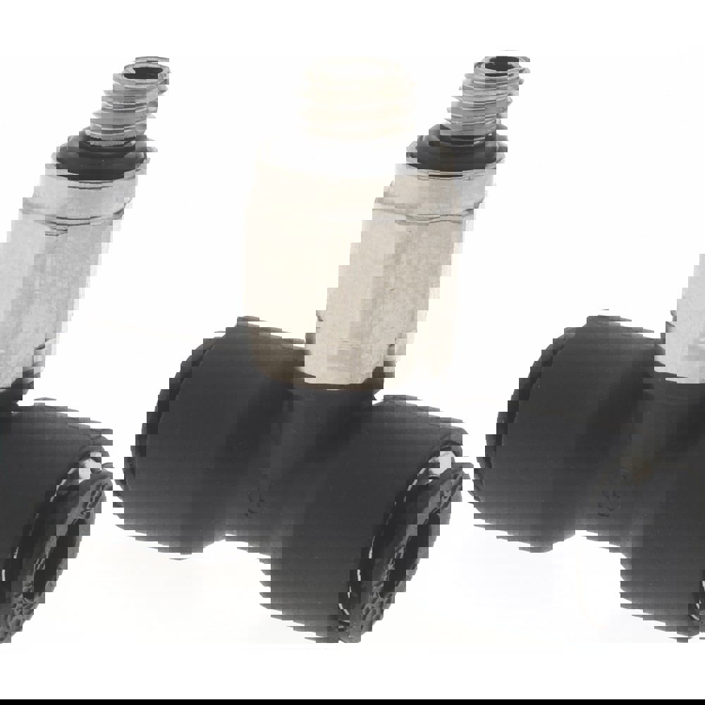 Push-To-Connect Tube Fitting: Male Branch Tee, #10-32 Thread, 1/8