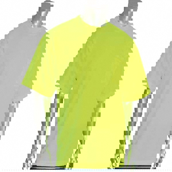 Work Shirt: High-Visibility, T-Shirt, 2X-Large, Polyester, High-Visibility Yellow