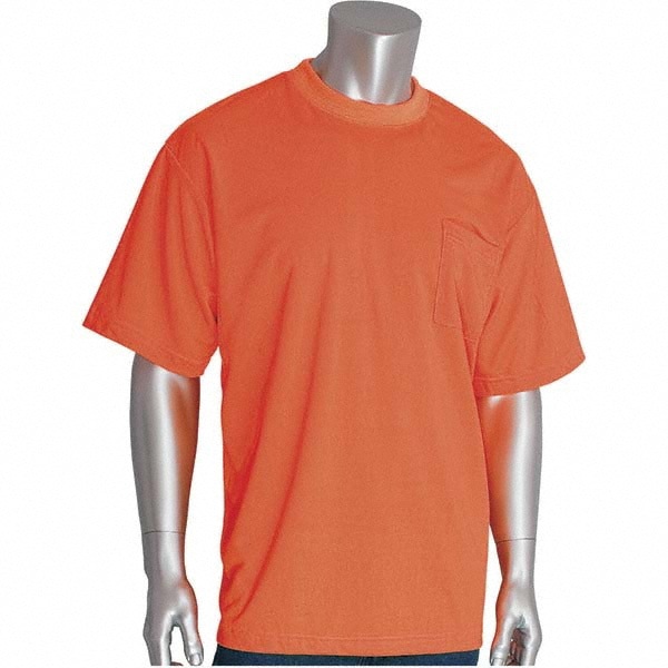 Work Shirt: High-Visibility, Medium, Polyester, Orange, 1 Pocket