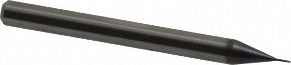 Ball End Mill: 0.50 mm Dia, 0.40 mm LOC, 2 Flute, Solid Carbide