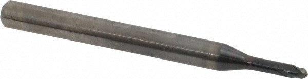 Ball End Mill: 2.00 mm Dia, 1.60 mm LOC, 2 Flute, Solid Carbide