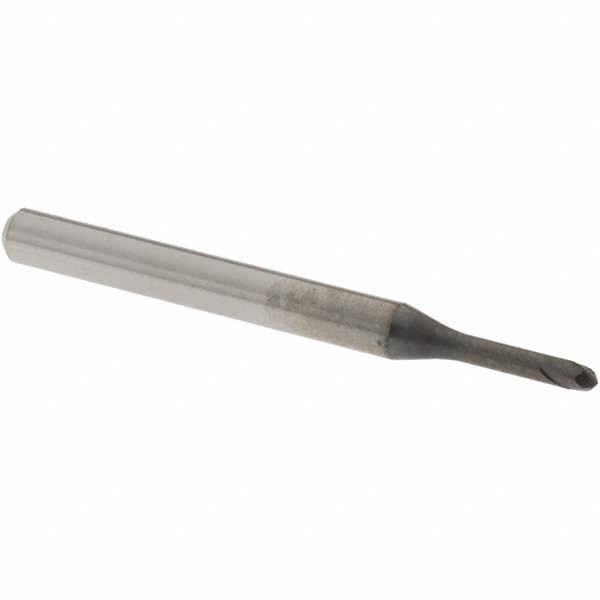 Ball End Mill: 2.00 mm Dia, 1.60 mm LOC, 2 Flute, Solid Carbide