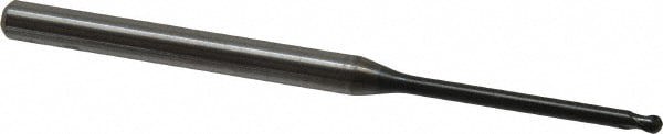 Ball End Mill: 2.00 mm Dia, 1.60 mm LOC, 2 Flute, Solid Carbide