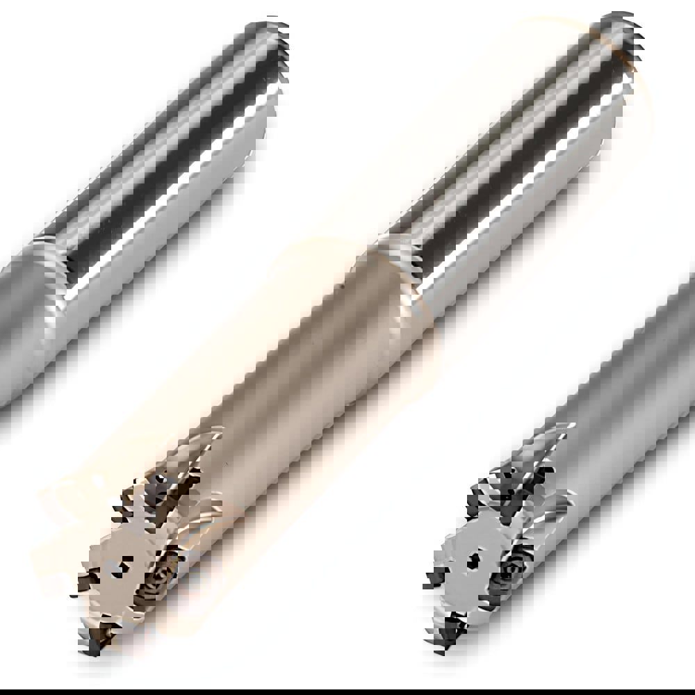 Indexable High-Feed End Mill: 32 mm Cut Dia, 1.25 mm Cylindrical Shank