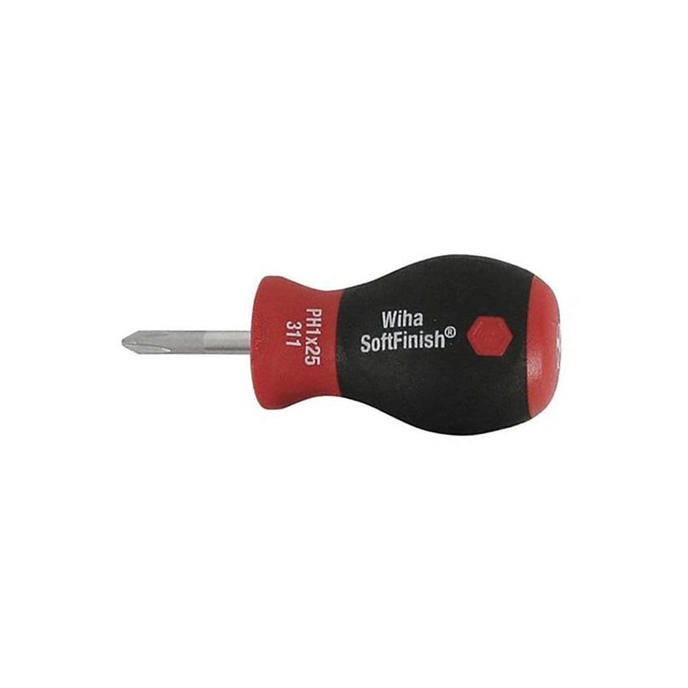 Phillips Screwdrivers; Overall Length (Inch): 3 ; Handle Type: Cushion Grip ; Phillips Point Size: #1 ; Handle Color: Black; Red ; Blade Length (Inch): 1 ; Handle Material: Plastic