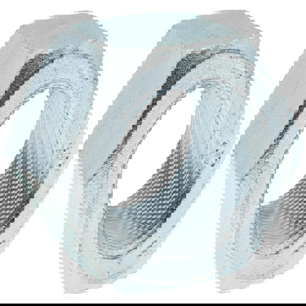 Hex Nut: 1-1/4 - 12, Grade 5 Steel, Zinc Clear Finish