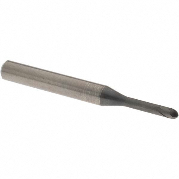 Ball End Mill: 3.00 mm Dia, 2.40 mm LOC, 2 Flute, Solid Carbide