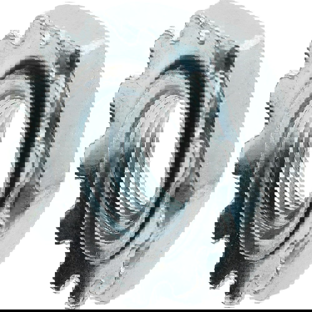 #10-32, Zinc Plated, Steel K-Lock Hex Nut with External Tooth Lock Washer