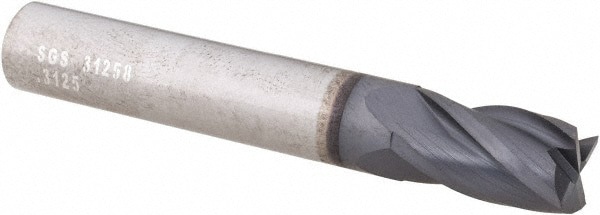 Square End Mill: 5/16'' Dia, 1/2'' LOC,