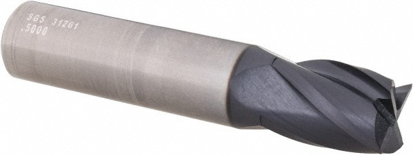 Square End Mill: 1/2'' Dia, 5/8'' LOC, 1