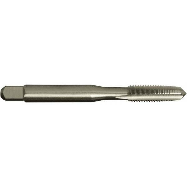 Straight Flute Tap: #8-32 UNC, 4 Flutes, Taper, 2B Class of Fit, High Speed Steel, Bright/Uncoated