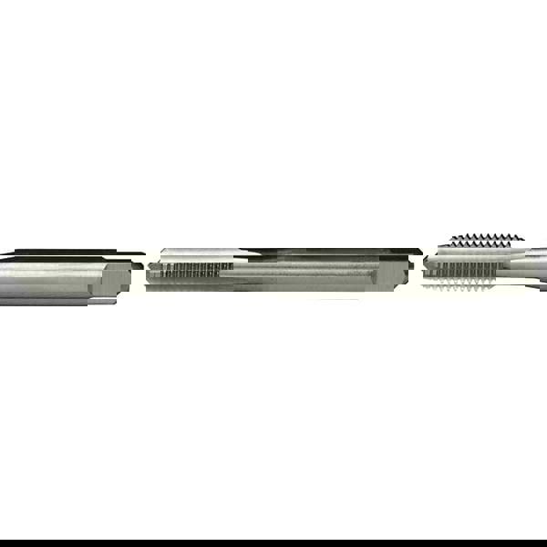 Straight Flute Tap: #8-32, 4 Flute, Plug, 2B & 3B, High-Speed Steel, Bright/Uncoated Finish