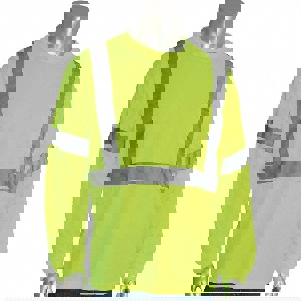 Work Shirt: High-Visibility, Long Sleeve, 4X-Large, Polyester, Yellow, 1 Pocket