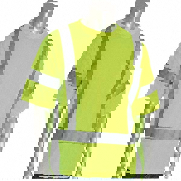 Work Shirt: High-Visibility, Short Sleeve, X-Large, Polyester, Yellow, 0 Pocket