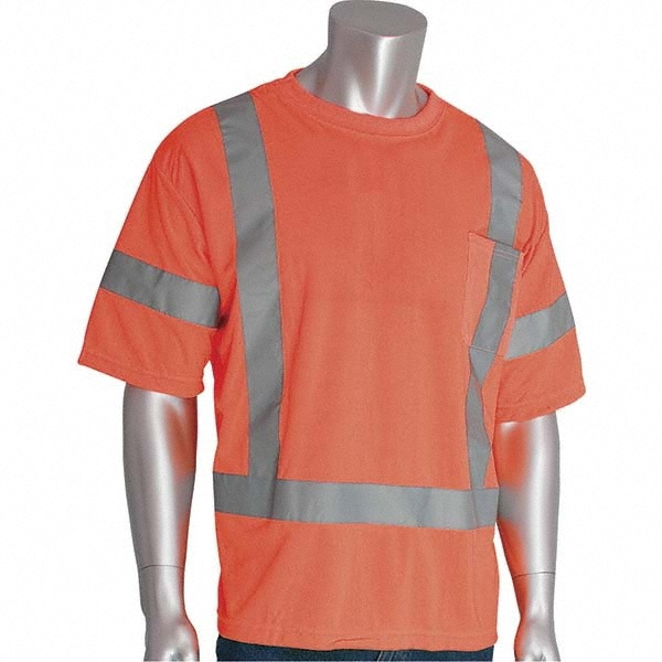 Work Shirt: High-Visibility, 2X-Large, Polyester, High-Visibility Orange
