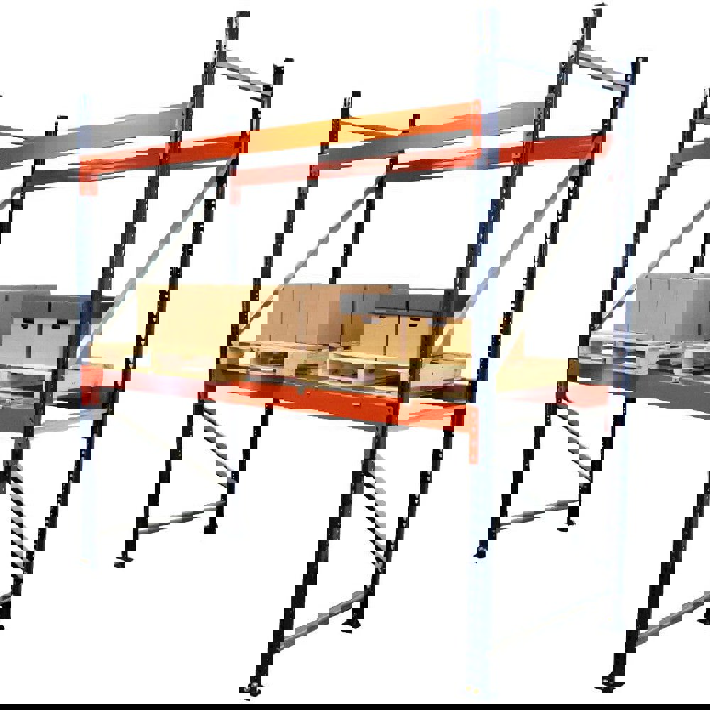 Pallet Racks; Rack Type: Pallet Rack Starter Unit ; Pallet Rack Construction: Teardrop ; Load Capacity (Lb. - 3 Decimals): 20867 ; Number Of Shelves: 2 ; Material: Steel ; Color: Blue; Orange