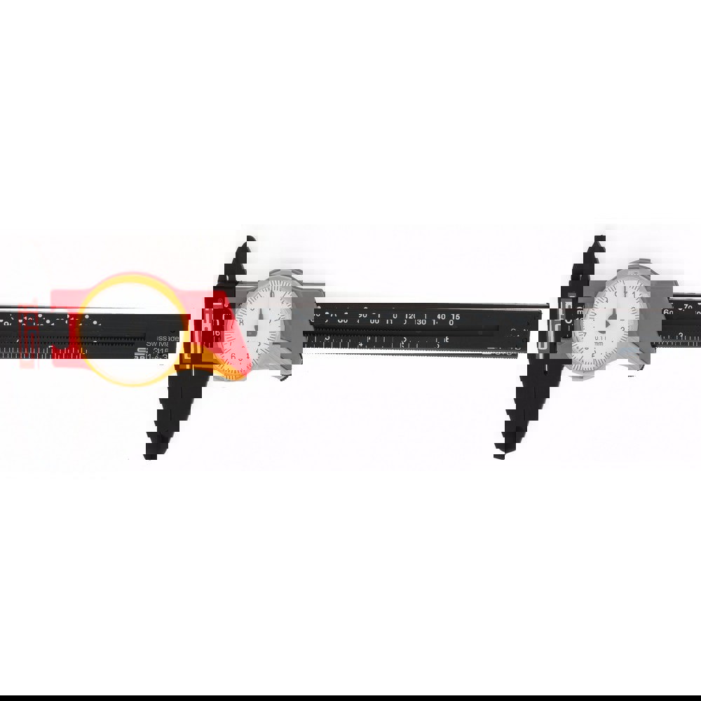 Dial Caliper: 150 mm Range, 0.1 mm Graduation, 10 mm per Revolution