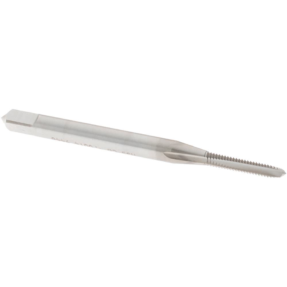 Straight Flute Tap: #2-56, UNC, 3 Flute, Plug, 2B, Cobalt, Nitride Finish