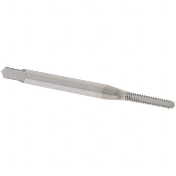 Straight Flute Tap: #2-56 UNC, 3 Flutes, Bottoming, 2B Class of Fit, Cobalt, Nitride Coated