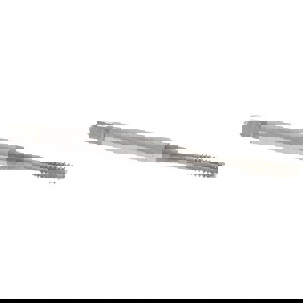 Straight Flute Tap: #4-40 UNC, 4 Flute, Bottoming Chamfer, 2B Class of Fit, Cobalt, Nitride Finish