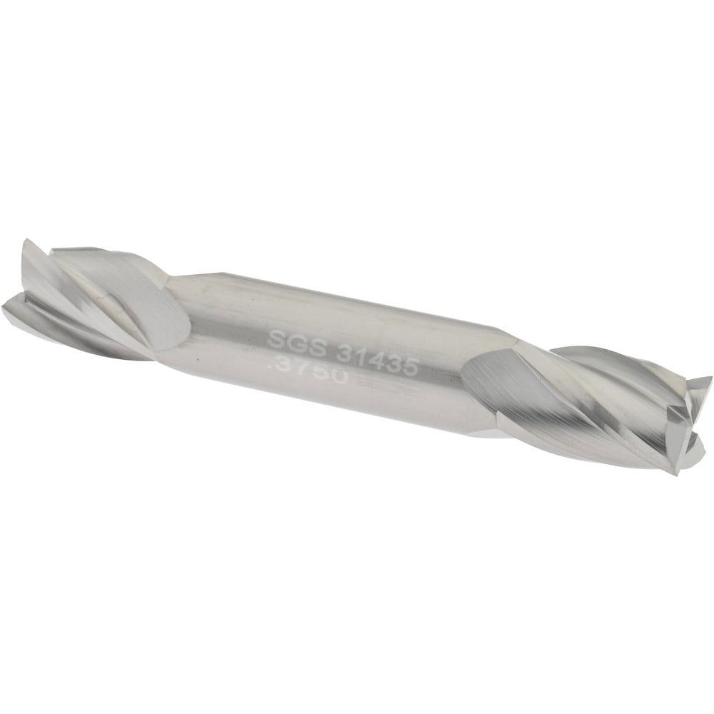 Square End Mill: 3/8'' Dia, 9/16'' LOC, 3/8'' Shank Dia, 2-1/2'' OAL, 4 Flutes, Solid Carbide