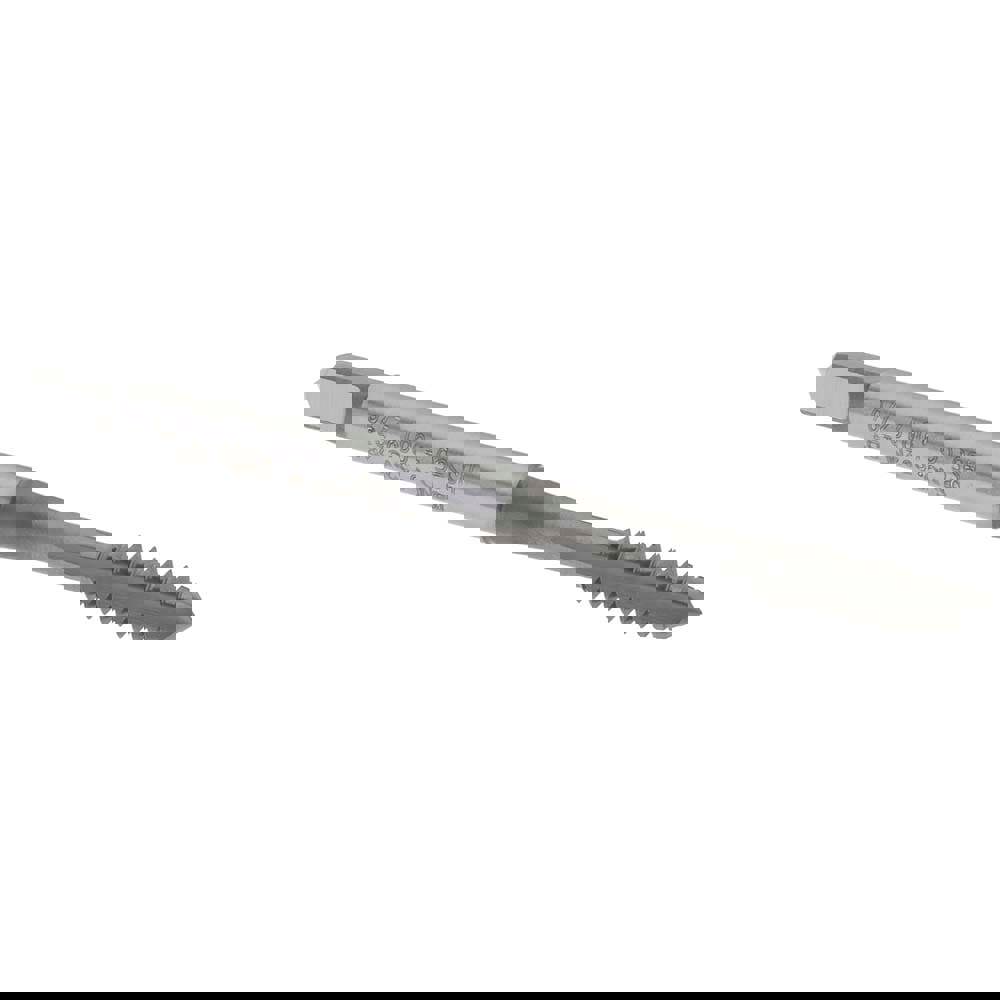 Straight Flute Tap: #6-32 UNC, 4 Flute, Plug Chamfer, 2B Class of Fit, Cobalt, Nitride Finish